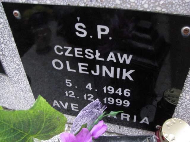 Czesław Olejnik 1946 Pasłęk - Grobonet - Wyszukiwarka osób pochowanych