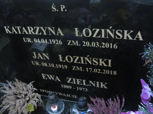 Katarzyna Łozińska 1926 Pasłęk - Grobonet - Wyszukiwarka osób pochowanych