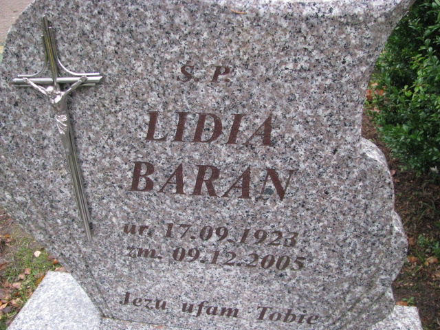 Lidia Baran 1923 Pasłęk - Grobonet - Wyszukiwarka osób pochowanych