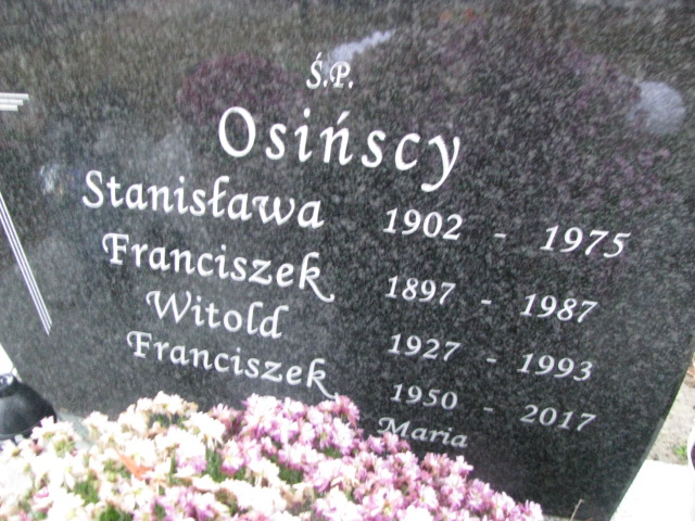 Franciszek Osiński 1950 Pasłęk - Grobonet - Wyszukiwarka osób pochowanych