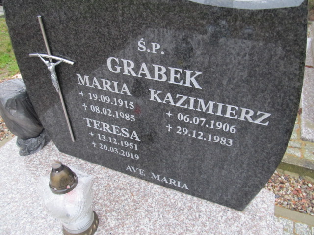 TERESA MARIA Grabek 1951 Pasłęk - Grobonet - Wyszukiwarka osób pochowanych