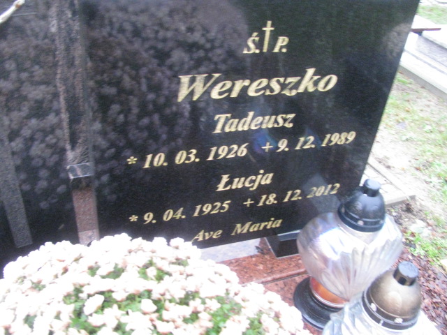 Łucja Wereszko 1925 Pasłęk - Grobonet - Wyszukiwarka osób pochowanych