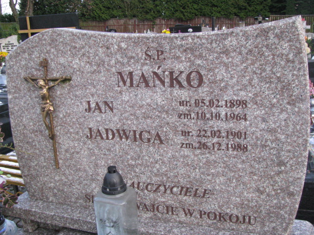 Jadwiga Mańko 1901 Pasłęk - Grobonet - Wyszukiwarka osób pochowanych