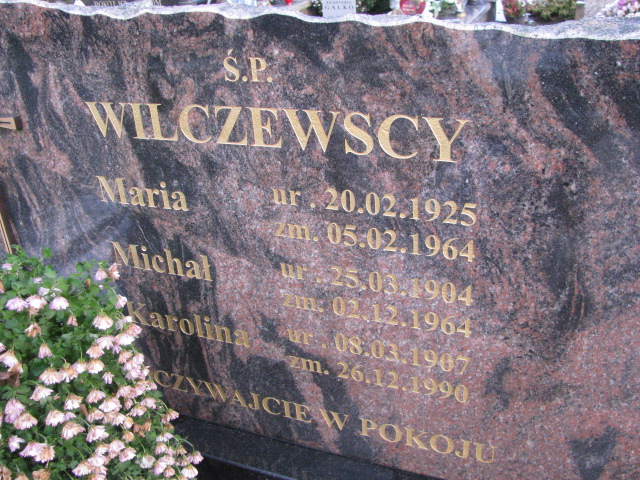 Karolina Wilczewska 1907 Pasłęk - Grobonet - Wyszukiwarka osób pochowanych