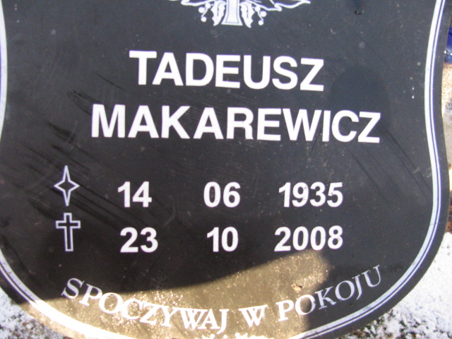 Tadeusz Makarewicz 1935 Pasłęk - Grobonet - Wyszukiwarka osób pochowanych
