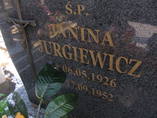 Janina Jurgiewicz 1926 Pasłęk - Grobonet - Wyszukiwarka osób pochowanych