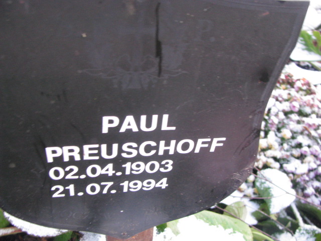 Paul Preuschoff 1903 Pasłęk - Grobonet - Wyszukiwarka osób pochowanych